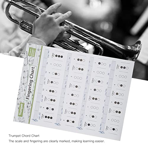 Trumpets Note Guide, Trumpet Chart Art Paper Scale Poster Clear For Home(Trumpet Chord Chart