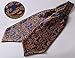 Elfeves Men's Blue Orange Floral 100% Silk Cravat Ties Jacquard Woven Ascot