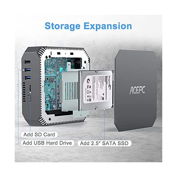 Mini-PC-Windows-10-Pro-ACEPC-6GB-Ram-120GB-mSATA-SSD-Intel-Celeron-J3455-4K-HD-Graphics-Mini-Computer-Dual-HDMIGigabit-EthernetDual-Band-Wi-FiBT-42-VESA-Mount Mini PC Windows 10 Pro, ACEPC 6GB Ram 120GB mSATA SSD Intel Celeron J3455 4K HD Graphics Mini Computer [ Dual HDMI…