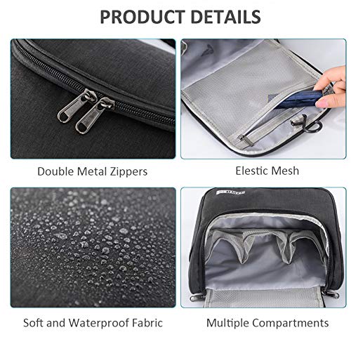 Hanging Travel Toiletry Bag for Women and men Large Cosmetic Makeup Travel Organizer Bag for Bathroom Shower (M, Light Grey) 3 Hanging Travel Toiletry Bag for Women and men Large Cosmetic Makeup Travel Organizer Bag for Bathroom Shower (M, Light Grey)