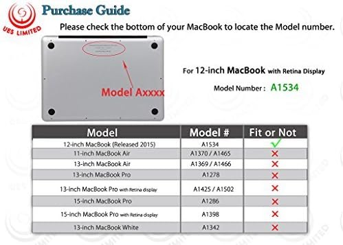 UESWILL Smooth Touch Matte Hard Shell Case Cover Compatible with MacBook 12 inch with Retina Display (Model: A1534) + Microfibre Cleaning Cloth - Image 3