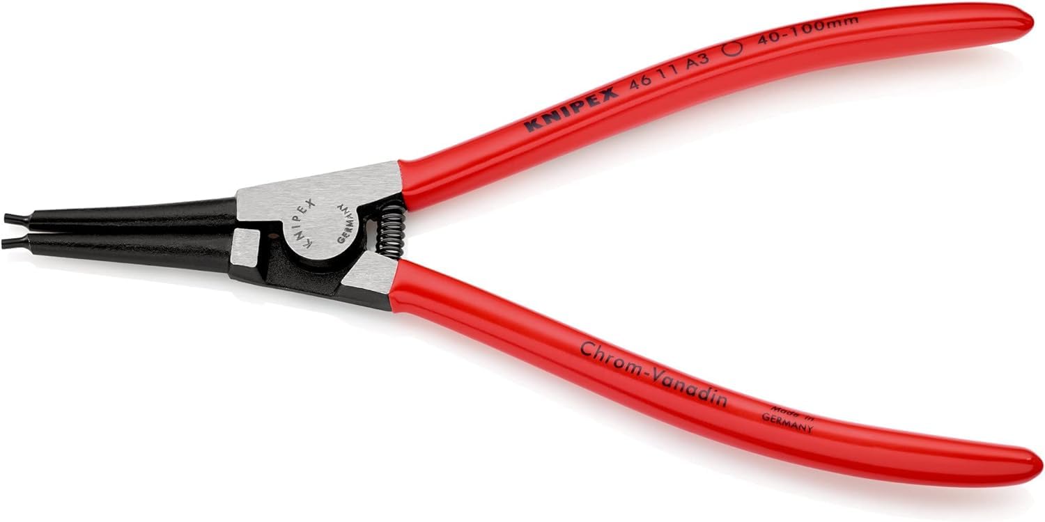 KNIPEX Circlip Pliers for External Circlips on Shafts Self-Service Card with Plastic Coating 210 mm, 46 11 A3 SB