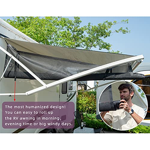 Dulepax RV Awning Side Shade 9'X7' RV Awning Sun Shade use Black Knife