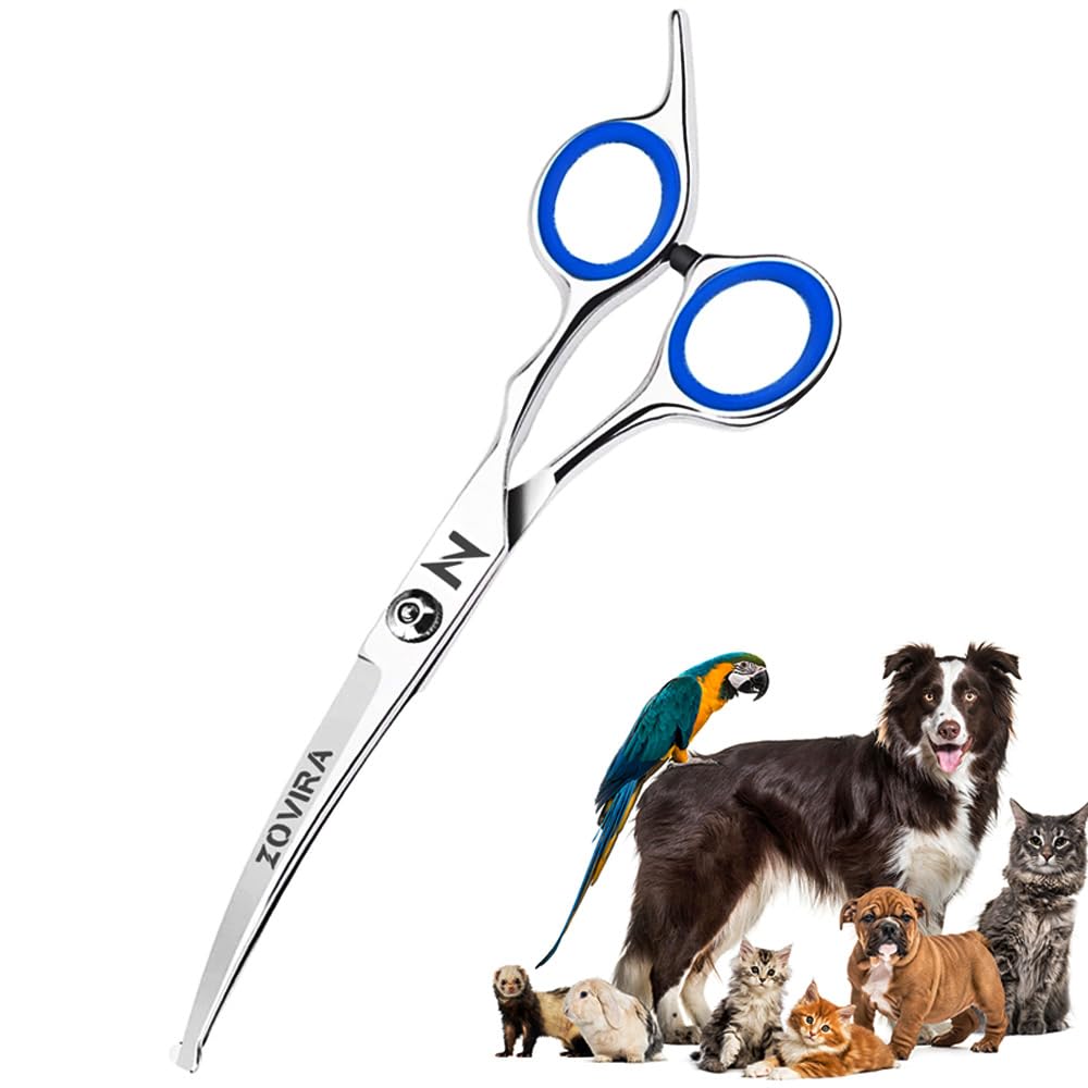 Zovira Dog Grooming Scissors 6" Stainless Steel Pet Hair Cutting Shears for Dogs & Cats (Pet Scissors Single)