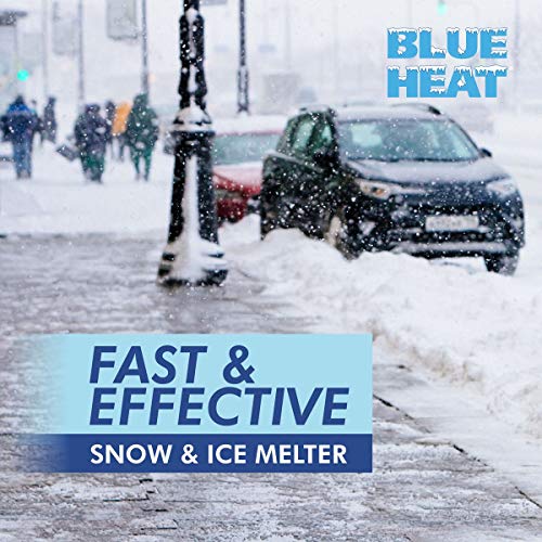 image for PELLETS OF FIRE Blue Heat Snow and Ice Melter Rock Salt - 50lbs Bucket