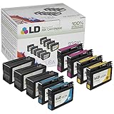 LD Reman Set of 9 Replacement Ink Cartridges for HP 932XL / 932 and HP 933XL / 933-3 BLK CN053AN + 2 Cyan CN054AN, Magenta CN055AN, Yellow CN056AN for OfficeJet 6100, 6600, 6700, 7110 ePrinter, 7610