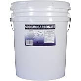 Duda Energy 50 lb Pail of Pure Sodium Carbonate Dense Soda Ash Na2CO3 pH Adjust Chemical Spa Pool Cleaning Dishwasher, White