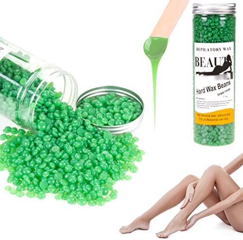 Painless Hair Removal Hard Wax Beans, Full Body Smooth Depilatory Brazilian Pearl Beads, Women Men Home Waxing, Aloe