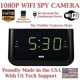 SecureGuard 1080P HD WiFi Wireless IP Alarm Clock Radio Hidden Security Nanny Cam Spy Camera with 16GB SD Card Included ( 100% COVERT / No Pinhole / No Lights Sounds / No buttons )
