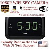 SecureGuard 1080P HD WiFi Wireless IP Alarm Clock Radio Hidden Security Nanny Cam Spy Camera with 16GB SD Card Included ( 100% COVERT / No Pinhole / No Lights Sounds / No buttons )