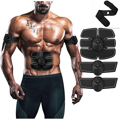 Muscle Toner, Muscle Trainer, EMS Abdominal Muscle Stick, Wireless Remote Control Abdominal Muscle Stick, EMS Replacement Gel Tablet, Abdominal Fitness Equipment (black)