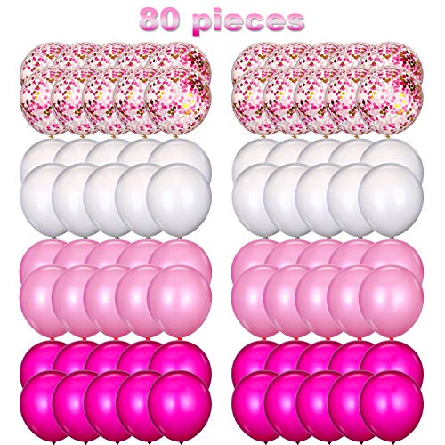 TecUnite 80 Pieces Valentine's Day Balloons Latex Balloons Confetti Balloons Colorful Party Balloons - //coolthings.us