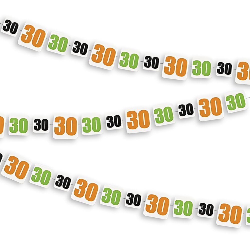 Unique Party 46013 - 9ft 30th Birthday Cheer Paper Garland