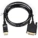 J&D Gold Plated DisplayPort to DVI Cable Adapter, DP to DVI (6 Feet)