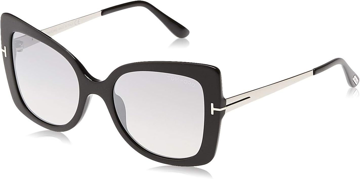 Tom Ford Unisex Adults’ FT0609 01C 54 Sunglasses, Black (Nero Lucido/Fumo Specchiato)
