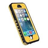 iPhone 5/5s/se Waterproof Case, iThrough Underwater, Dust Proof, Snow Proof, Shockproof Case with Touched Screen Protector, Heavy Duty Protective Carrying Cover Case for iPhone 5/5s/se (YELLOW-)