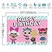 Hot Pink Toy Dolls Girl Photo Background Baby Girls Surprise Happy Birthday Party Decorations Vinyl Green Stripe Photography Backdrop Baby Shower Banner Supplies 5x3ft Candy Table Photo Booth Props