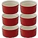 Mrs. Anderson’s Baking Souffle, Ceramic Earthenware, Rose, Set of 6, 3.75-Inch, 6-Ounce Capacity