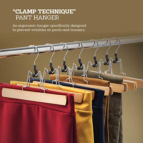 HighGrade Wooden Pants Hangers with Clips 20 Pack Non Slip Skirt
