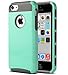 ULAK iPhone 5C Case, Slim Lightweight 2in1 Hybrid with Soft Rugged TPU Inner Skin and Hard PC Protective Cover for Apple iPhone 5C (Mint Green/Gray)