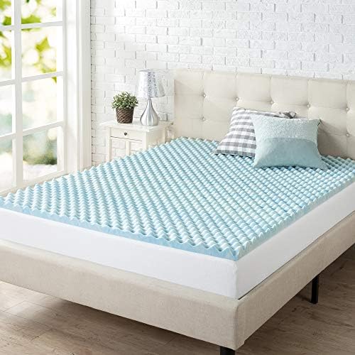 Zinus Inch Swirl Gel Cooling Memory Foam Mattress Topper