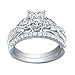 Newshe Jewellery Wedding Ring Set for Women Cubic Zirconia Engagement Rings 925 Sterling Silver Bridal Sets Princess Pear Promise Anniversary Band Size 4-13