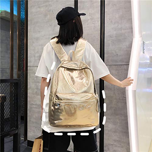 Excursion Sports PU Leather Zipper Backpack for Women, Girls Student Large Capacity Schoolbag Shoulder Bag, Lightweight Water Resistant Street Travel Camping Rucksack Satchel Daypacks - Thumbnail 3