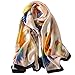NUWEERIR Womens 100% Large Mulberry Silk Scarf Long Satin Scarf Fashion Designer Scarf Lightweight Wraps