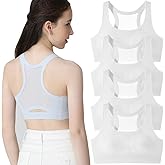 Girls Training Bras Teen Zero Feel Seamless Sports Bras with Removable Padding Bralette and Slightly Lift Back 8-18 Years