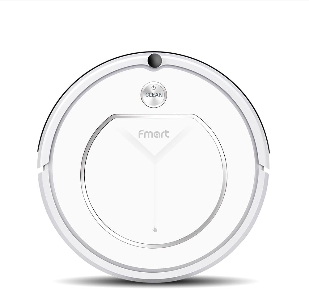 Fmart Robot Vacuum Cleaner FM-R150, Powerful Suction, Self-Charging Robotic Vacuum Cleaner Wet Dry Floor Robot Vacuum Mop with Drop-Sensing Technology Fur and Allergens, for Hard Floor and Thin Carpet