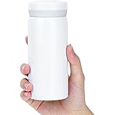 Linkidea 7oz (200ml) Mini Water Bottle, Small Vacuum Insulated Stainless Steel Water Bottle for Hot & Cold Drinks, Spill Proof Thermo Fit Handbag, Purse and Pocket (White)