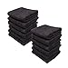 Creative Stitches Cotton Bleach Guard Towels (12-Pack, Black, 16x26 inches) - Bleach Safe Gym Hand Towel, Luxury Hotel & Spa 100% Cotton Hand Towel Set