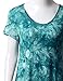 TWINTH Printed Tunic Plus Size Tie Dye Short Sleeve Handkerchief Hem Loose Fit Top Teal L