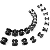 TBOSEN Precise Dimensions Stainless Steel Set Double|Single Flare Tunnel Screw Gauge Ear Expander Stretching Kit Piercing Mixed Size