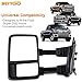 Towing Tow Mirrors Manual Smoke Signal Dual Glass for 03-07 Ford F250 F350 F450 F550 Super Duty Left&right Passenger&driver Side View Mirror Pair Set Telescoping Folding Black Textured