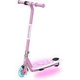 Gotrax Scout Pro Electric Scooter for Kids, Max 3 Mile Range, 6 Mph Speed by 80W Motor and Thumb Control, 5" Solid Wheels with Flash Wheel & Deck Lights, Max 110 Lbs Load for Boy & Girl Ages 4-7