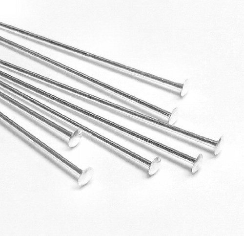 20 pcs .925 Sterling Silver Headpins 1.5mm Head Pins 24ga 24 Gauge 2.5?/Findings/Bright