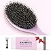 Aprilis Boar Bristle Hair Brush with Nylon Detangle Pins, Bamboo Oval Hairbrush for Effective Straightening and Detangling for Women Men and Child's Hair, with Hair Brush Cleaner