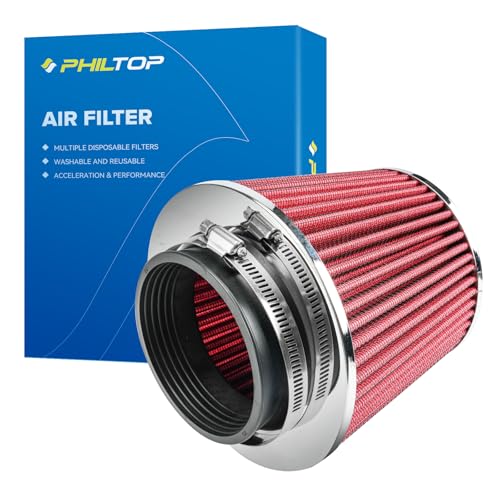 PHILTOP Universal Clamp-On Air Intake Filter, Premium, Washable, Replacement Ai…