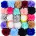 Coopay 24 Pieces Faux Fox Fur Pom Pom Balls DIY Fur Fluffy with Elastic Loop for Hats Keychains Scarves Gloves Bags Charms Knitting Accessories (Multicolor)