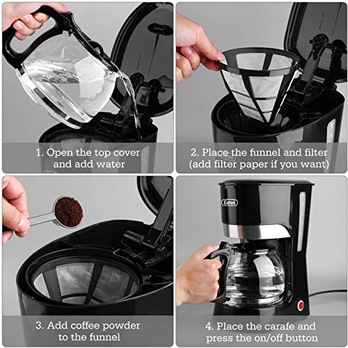 Gevi 10Cup Coffee Maker, Switch Coffee Machine with Reusable Filter