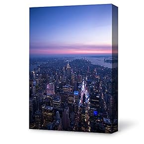 Canvas Wall Art Brooklyn Bridge and New York City Painting Artwork for Home Prints Framed - 12x18 inches