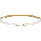 Buywis Skinny Belts for Women Thin PU Leather Waist Belt for Dresses