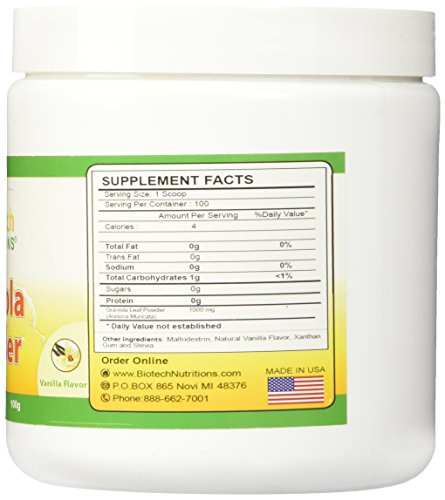 Biotech Nutritions Graviola Powder, Vanilla, 100 Gram