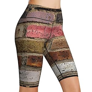 Inaayayi Hoge taille Yoga Shorts metselwerk textuur oude bakstenen stenen stenen metselwerk vrouwen fiets shorts yoga…