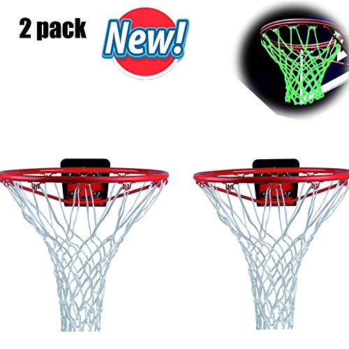 image for Agirlvct 2 Pcs Basketball Net Replacement Glow in The Dark,Heavy Duty 