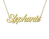 Aoloshow Stephanie Name Charm Necklace for Womens