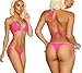 COQUETA SWIMWEAR BRAZILIAN sexy BIKINI teeny thong Triangle top Set Bottom PINK-MD