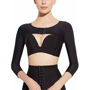 Arm Liposuction Compression Garment, Post Surgery Upper Arm Shaper Sleeve Chest Support Shapewear for Women