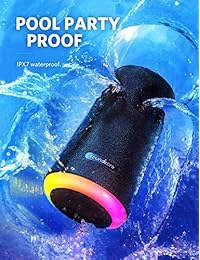 Soundcore Flare+ Altavoz Bluetooth portátil 360° de Anker, gran sonido 360°, IPX7 impermeable, graves más grandes, luz LED ambiental, tiempo de reproducción de 20 horas, 4 conductores con 2 radiadores pasivos, altavoz para fiestas